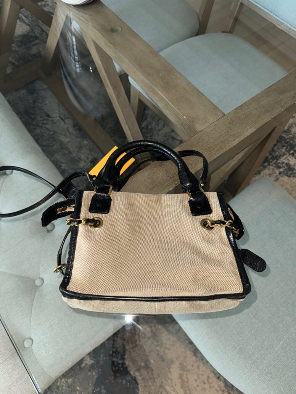 CHLOE CANVAS Vintage Harley Mini W/Strap Brown - Picture 3 of 8